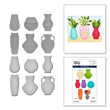 Simon Hurley Die (by Spellbinders) - Bundle: Floral Stems & Ceramic Vases